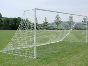 76mm Junior steel football posts 6.4m x 2.13m (21ft x 7ft)