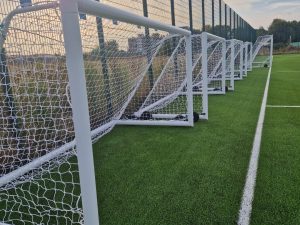 Outdoor goal equipment on a pitch