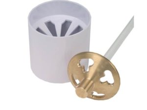 White cup and brass socket set for secure installation of sports posts or flags on various surfaces